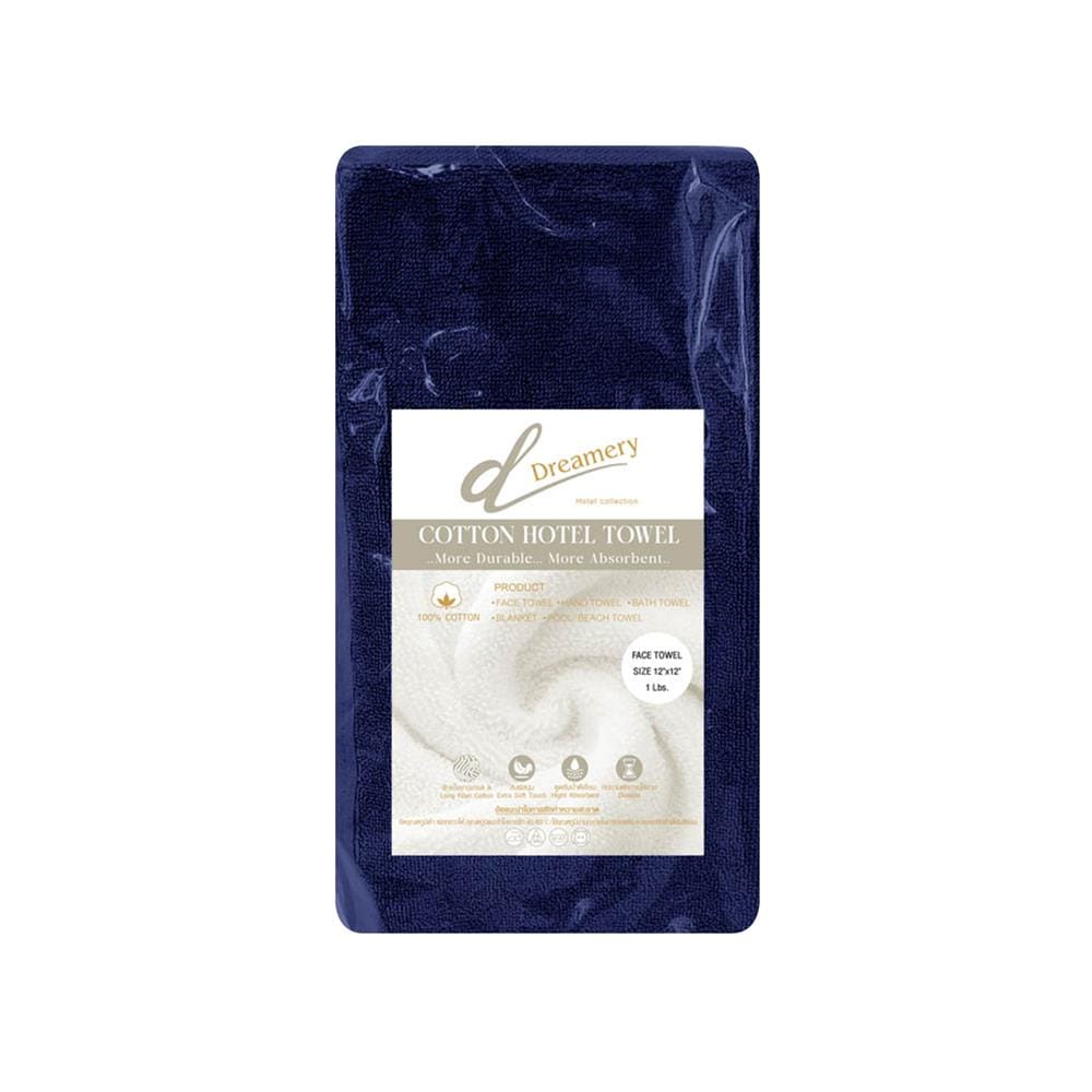 ผ้าขนหนู DREAMERY ขนคู่ NV 1LB 12X12 นิ้ว สี NAVY (แพ็ก 5 ชิ้น)