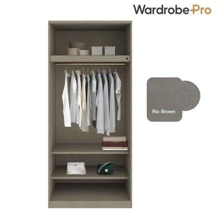 ตู้เสื้อผ้า 2 บานเปิด SB BUILT IN WARDROBE PLUS 59061315 100 ซม. สีดำ/RIO BROWN_1