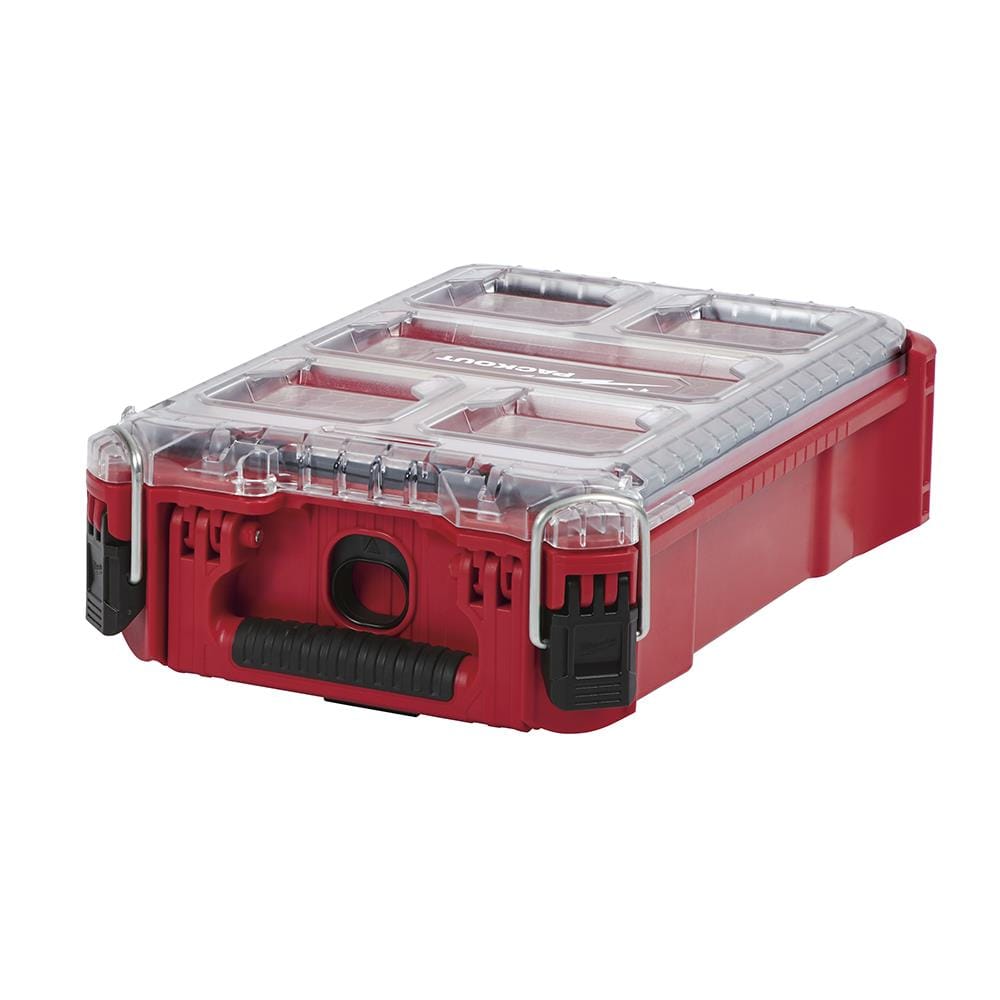 กล่องเครื่องมือ 5 ช่อง MILWAUKEE PACKOUT COMPACT ORGANIZER สีดำ-แดง