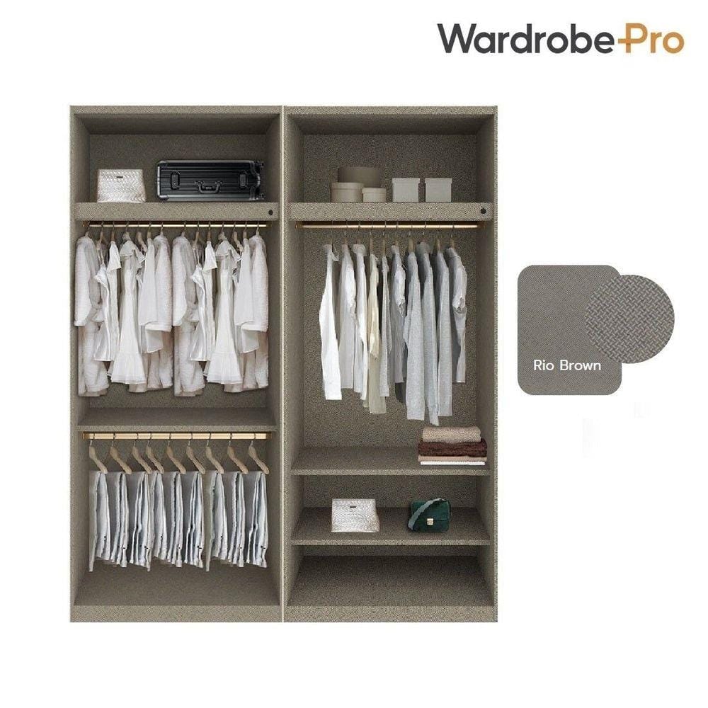 ตู้เสื้อผ้า 4 บานเปิด SB BUILT IN WARDROBE PLUS 59061783 200 ซม. สี RIO BROWN