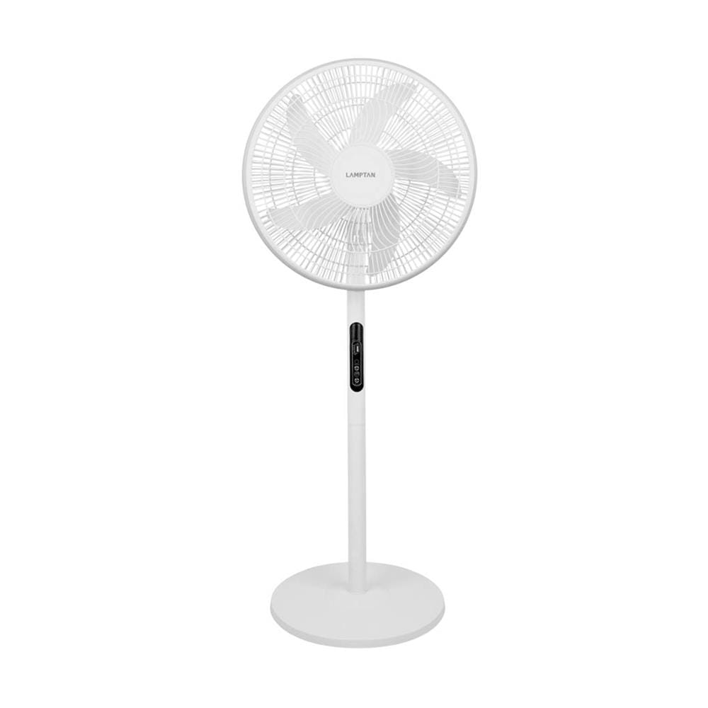 พัดลมโซลาร์เซลล์ 16 นิ้ว LAMPTAN 15 วัตต์ สีขาว