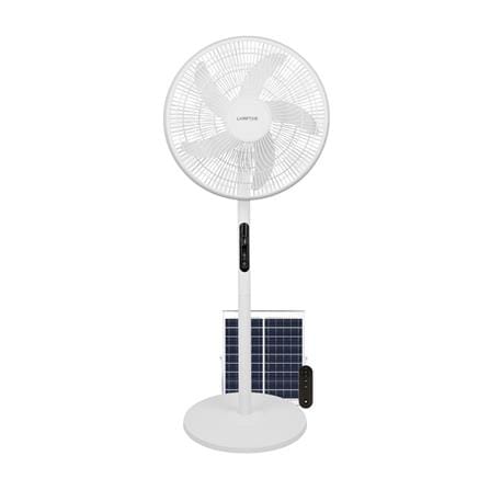 พัดลมโซลาร์เซลล์ 16 นิ้ว LAMPTAN 15 วัตต์ สีขาว_0