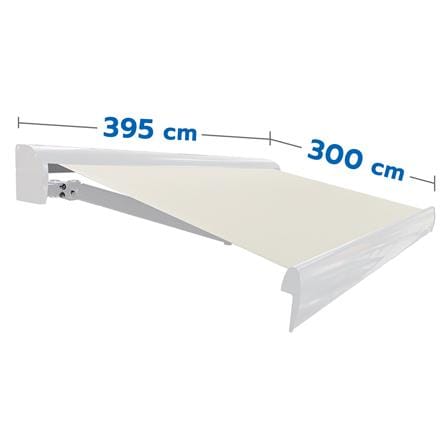 กันสาดผ้าพับได้ 2 ระบบ SUNSHIELD 395x300 ซม. สีเบจ