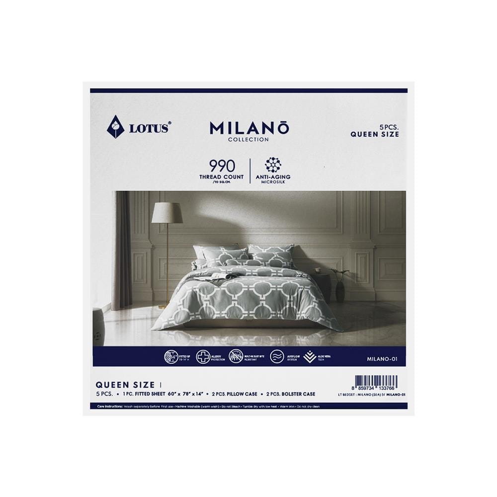 ชุดผ้าปูที่นอน 5 ฟุต 5 ชิ้น LOTUS MILANO 01(S24)