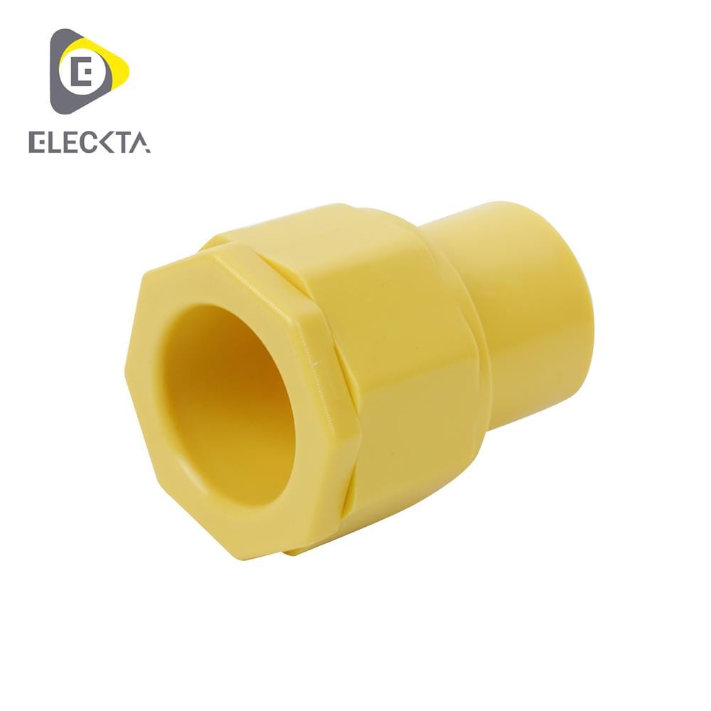 ข้อต่อเข้ากล่อง ELECKTA 3/8 นิ้ว สีเหลือง แพ็ก 10 ชิ้น