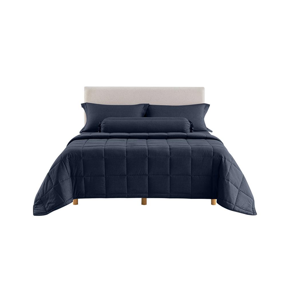 ชุดผ้าปูที่นอน 5 ฟุต 6 ชิ้น LOTUS ATTITUDE ELEMENTS สี INDIGO