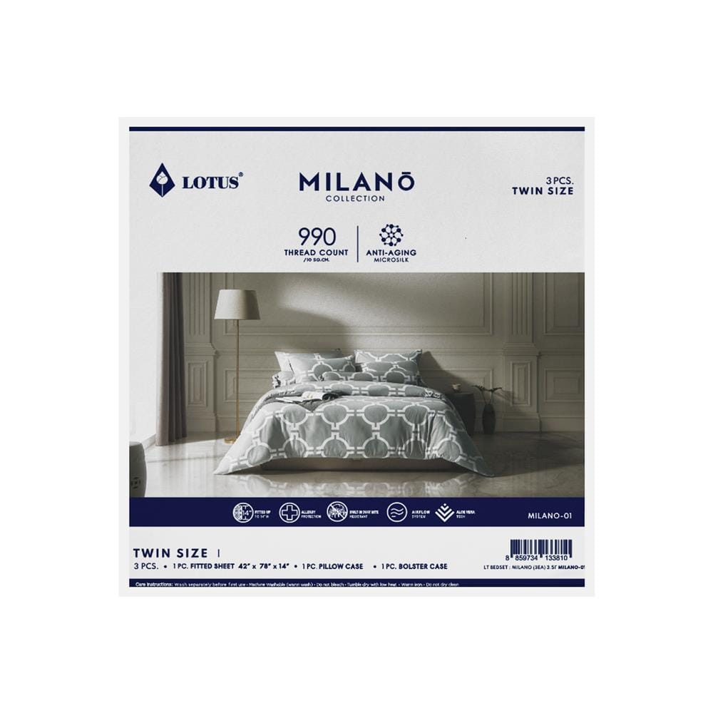 ชุดผ้าปูที่นอน 3.5 ฟุต (ชุด 3 ชิ้น) LOTUS MILANO 01(S24)