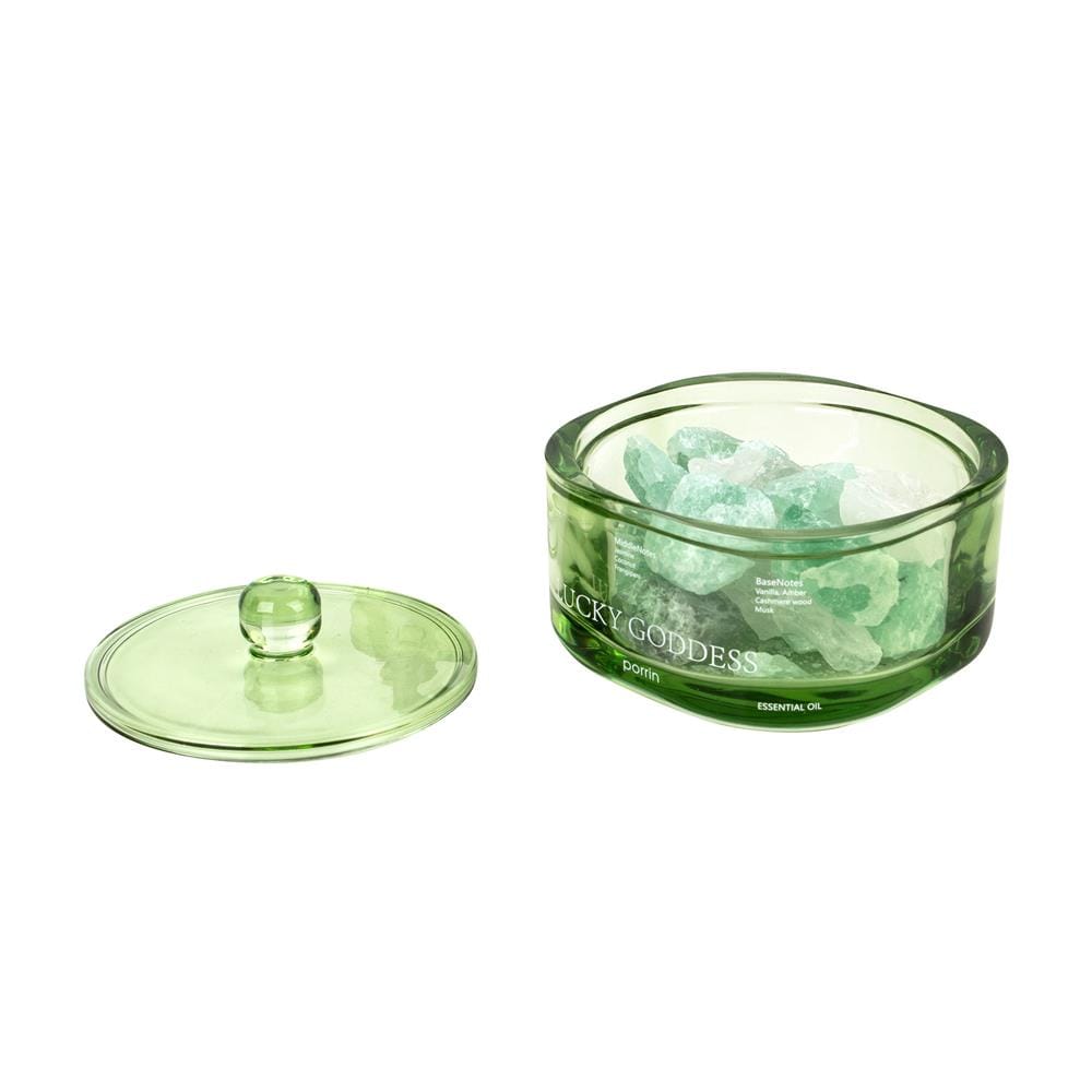 ชุดหินอโรม่าพร้อมน้ำหอม PORRIN 500 กรัม + 30 มล. GREEN LUCKY GODDESS