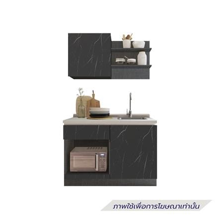ครัวไม้สำเร็จ SB FURNITURE KUCHE COMP120B-R BLACK STONE WHITE GLOSS 120 ซม._1