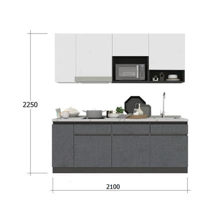 ครัวไม้สำเร็จ SB FURNITURE KUCHE COMP210C-R GREY-TWIST STONE GLOSS 210 ซม._3