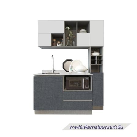 ครัวไม้สำเร็จ SB FURNITURE KUCHE COMP150F-L GREY-TWIST STONE GLOSS 150 ซม._1