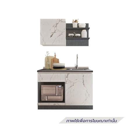 ครัวไม้สำเร็จ SB FURNITURE KUCHE COMP120B-R WHITE STONE BLACK GLOSS 120 ซม._1