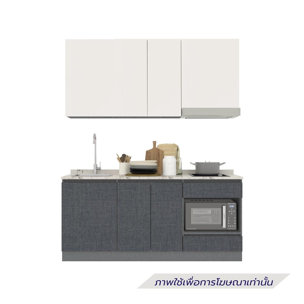 ครัวไม้สำเร็จ SB FURNITURE KUCHE COMP180C-L GREY-TWIST STONE GLOSS 180 ซม.