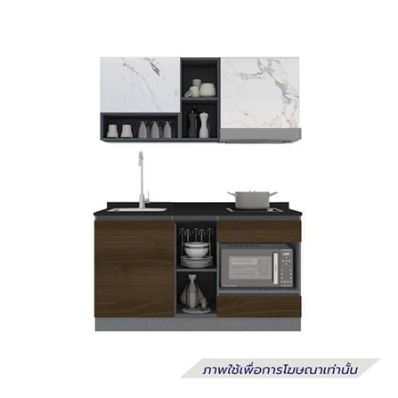 ครัวไม้สำเร็จ SB FURNITURE KUCHE COMP150G-L ITALIAN WALNUT BLACK GLOSS 150 ซม._1