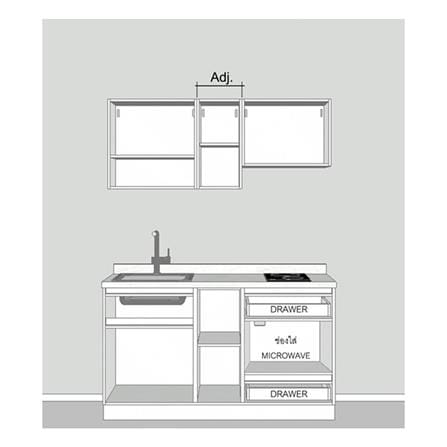 ครัวไม้สำเร็จ SB FURNITURE KUCHE COMP150G-L ITALIAN WALNUT BLACK GLOSS 150 ซม._2