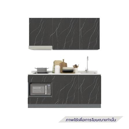 ครัวไม้สำเร็จ SB FURNITURE KUCHE COMP180C-R BLACK STONE WHITE GLOSS 180 ซม._1