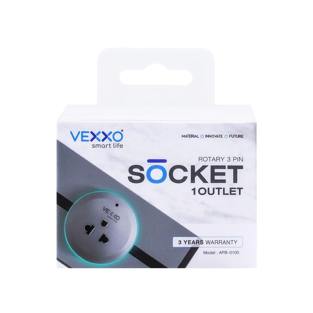 เต้ารับไร้สาย 3 ตา VEXXO APB-0100 สีเทา