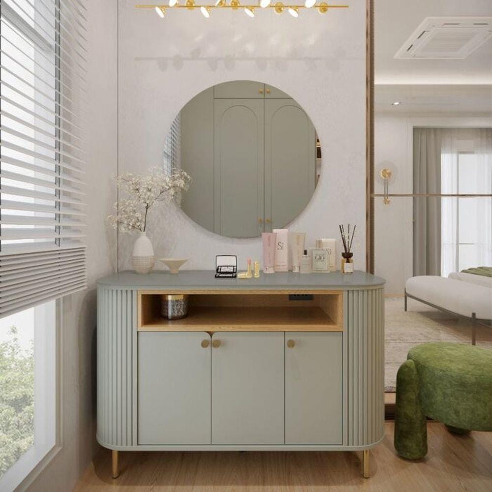 โต๊ะเครื่องแป้ง SB FURNITURE SOUL 19232108 120 ซม. สี PEWTER GREY