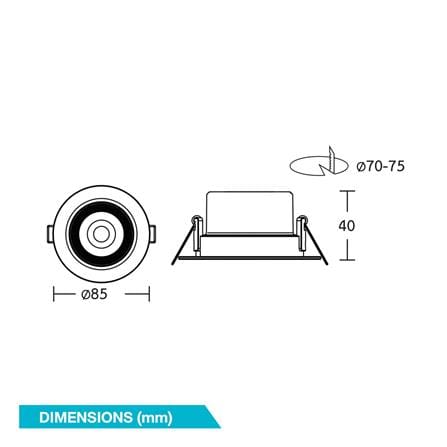 ดาวน์ไลท์ LED BEC ANGLE 2.7 นิ้ว 7 วัตต์ DAYLIGHT/COOL WHITE/WARM WHITE สีขาว_5