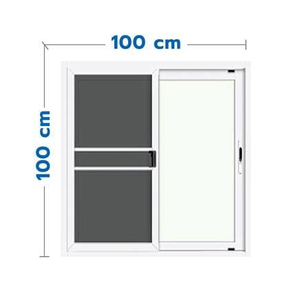 หน้าต่างบานเลื่อน อะลูมิเนียม S-S มุ้ง LYNN XPLUS 100x100 ซม. สีขาว_0
