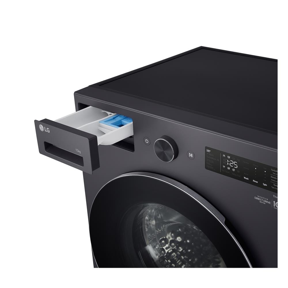 เครื่องซักผ้าฝาหน้า LG F2515SNEG 15 กก. 1100 RPM อินเวอร์เตอร์ สีเทาเข้ม