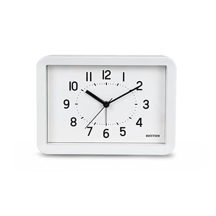 นาฬิกาตั้งโต๊ะ RHYTHM 8RE675SR03 5.8X4.1 นิ้ว สีขาว_0