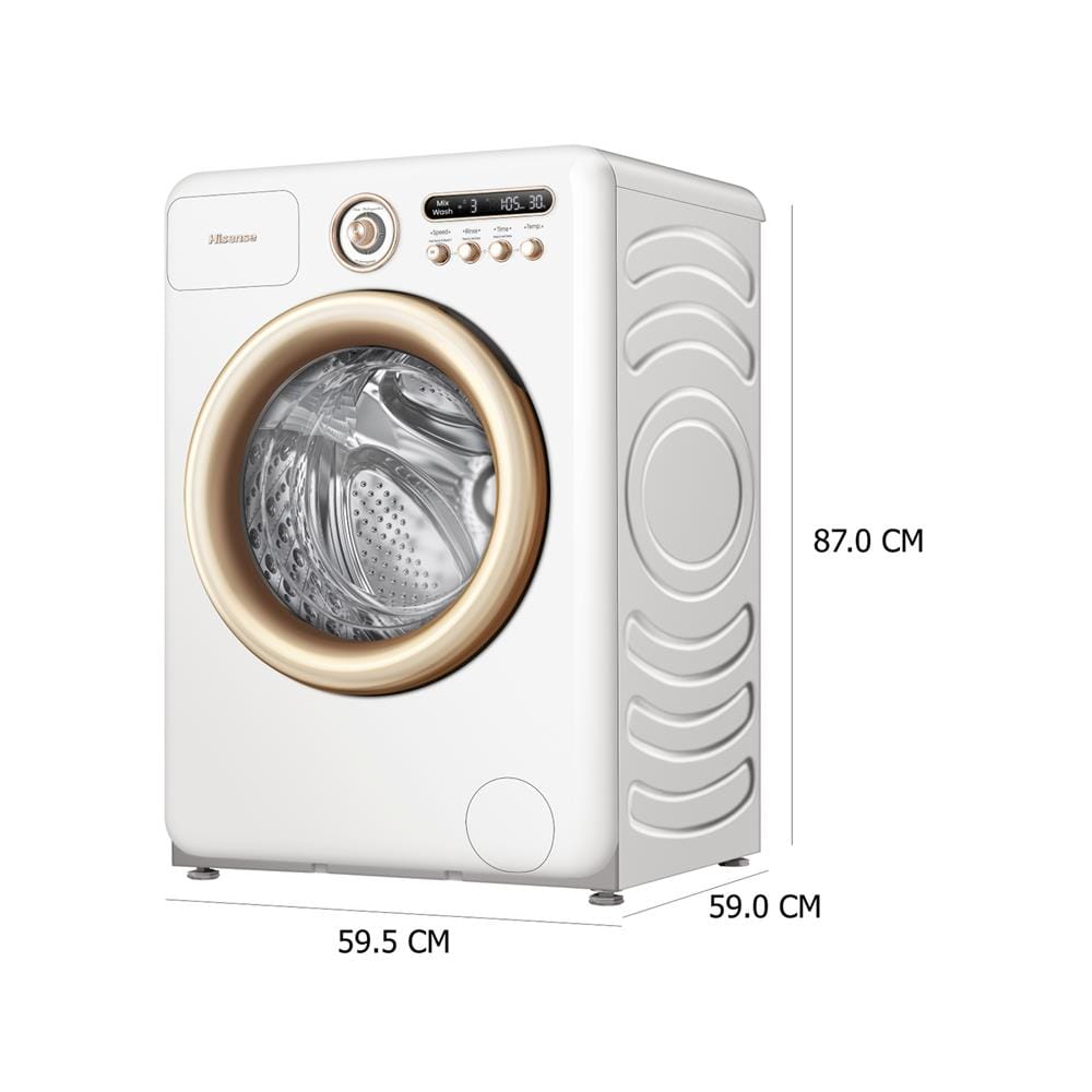 เครื่องซักผ้าฝาหน้า HISENSE WF105R5 10.5 กก. 1400 RPM อินเวอร์เตอร์ สีขาว