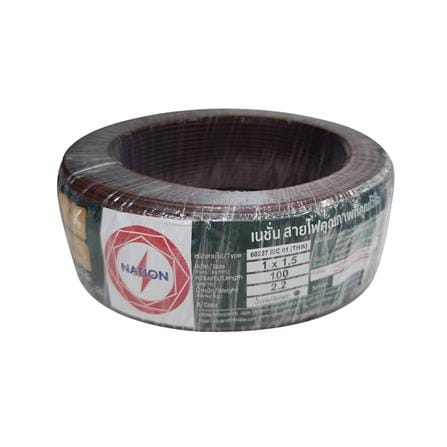 สายไฟ THW IEC01 NATION 1x1.5 ตร.มม. 100 ม. สีน้ำตาล_0