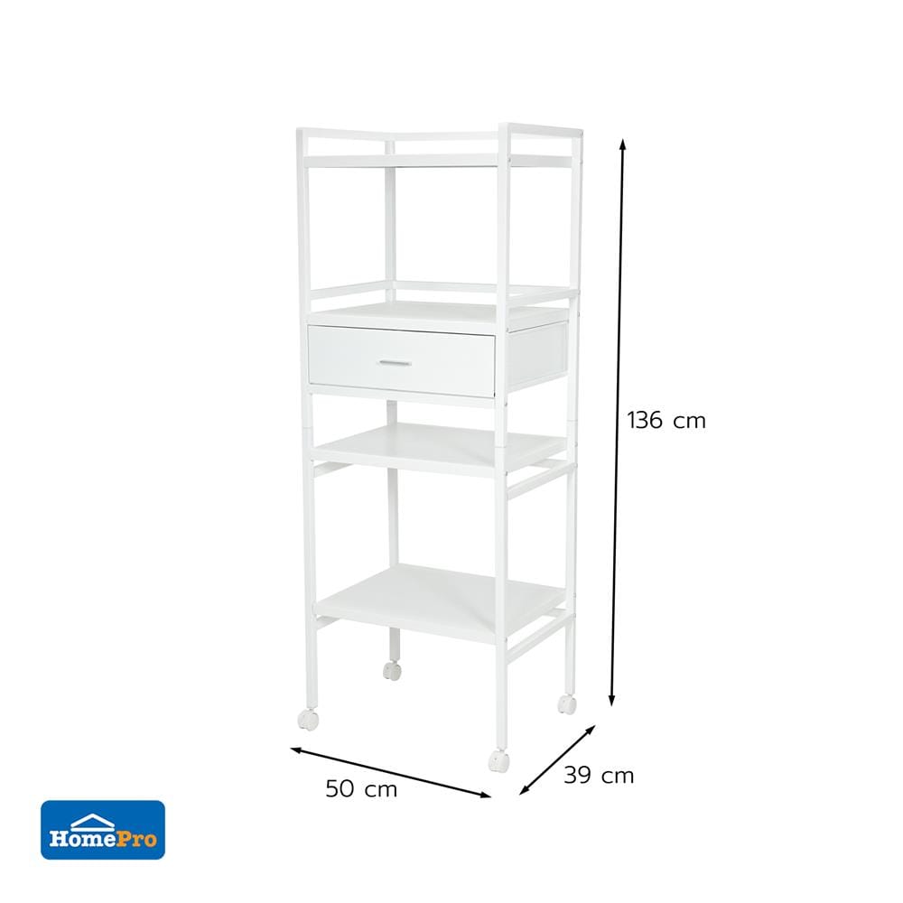 ชั้นวางของ 4 ชั้น STACKO ROBUSTE 50X39X136 ซม. สีขาว