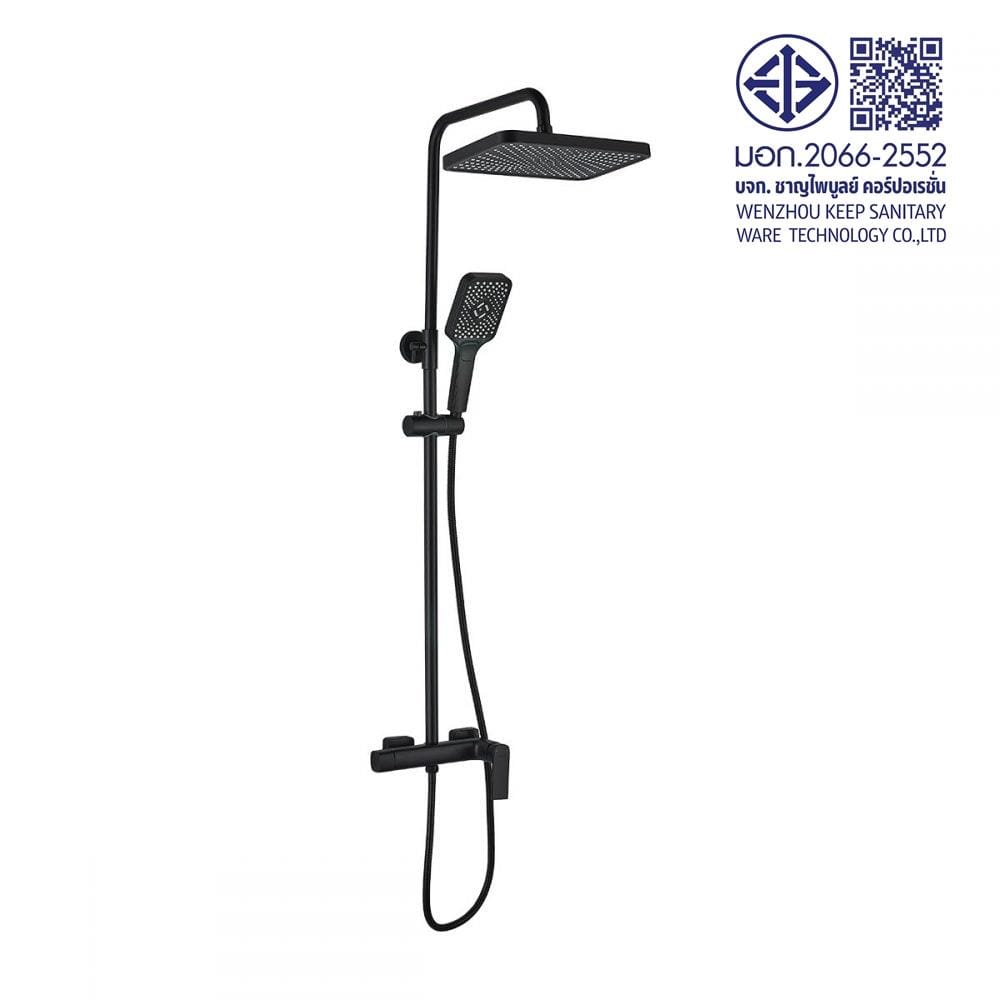 ฝักบัว RAIN SHOWER RASLAND RA F621-F66-BLK สีดำ