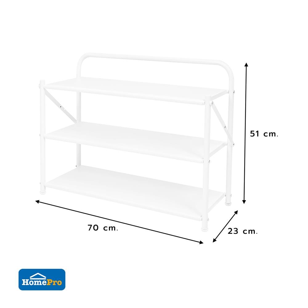 ชั้นวางรองเท้า 3 ชั้น STACKO BRISK 70X23X51CM  สีขาว