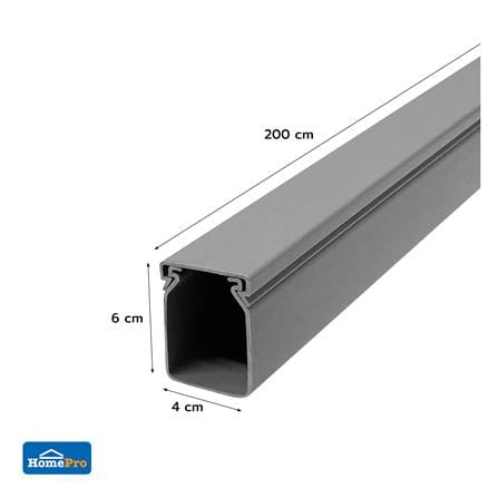 รางเก็บสายไฟวายเวย์ PVC ELECKTA 60X40 มม. 2 ม. สีเทา_3