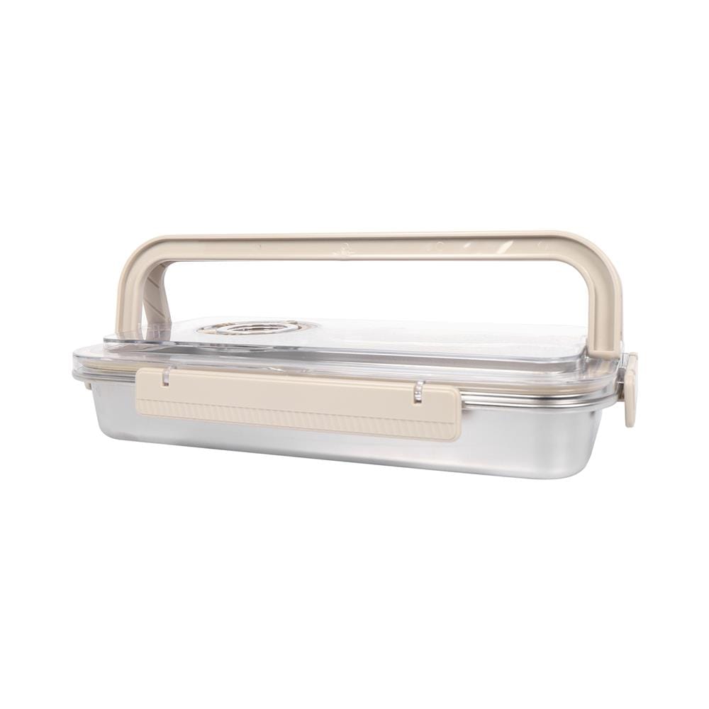 กล่องอาหารสเตนเลส มีหู 2.2 ลิตร KECH MERCURY สีเบจ