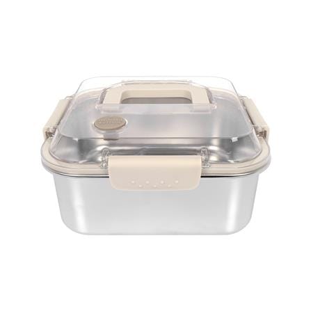 กล่องอาหารสเตนเลส มีหู 2.3 ลิตร KECH MERCURY สีเบจ_2
