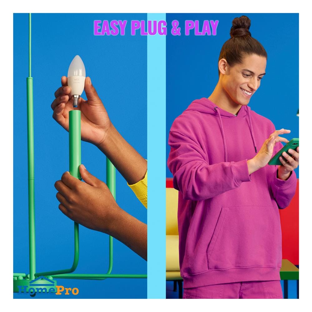 หลอด LED WIZ CANDLE SMART BULB BOHLAM PINTAR 4.9 วัตต์ RGB E14
