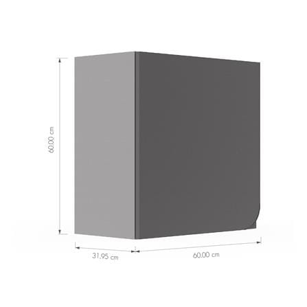ตู้แขวนเดี่ยวเปิดซ้าย KITZCHO CURVE 60x60 ซม. สี GREY GRAPHITE_5