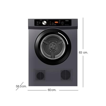 เครื่องอบผ้าฝาหน้า HAIER HDV80E1 8 กก. VENTING สีเทา_6