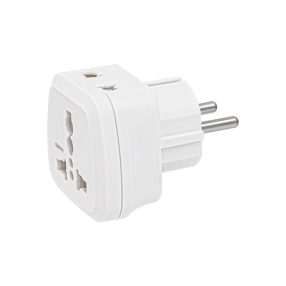 ปลั๊กแปลง 2 ขากลม 2 IN 1 ยุโรป ELECKTA EL16A-EU 3600W 16 แอมป์ สีขาว