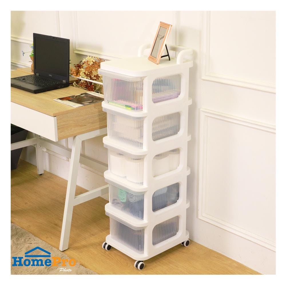 ตู้ลิ้นชัก 5 ชั้น STACKO DEW 38X30X105.5 ซม. สีใส