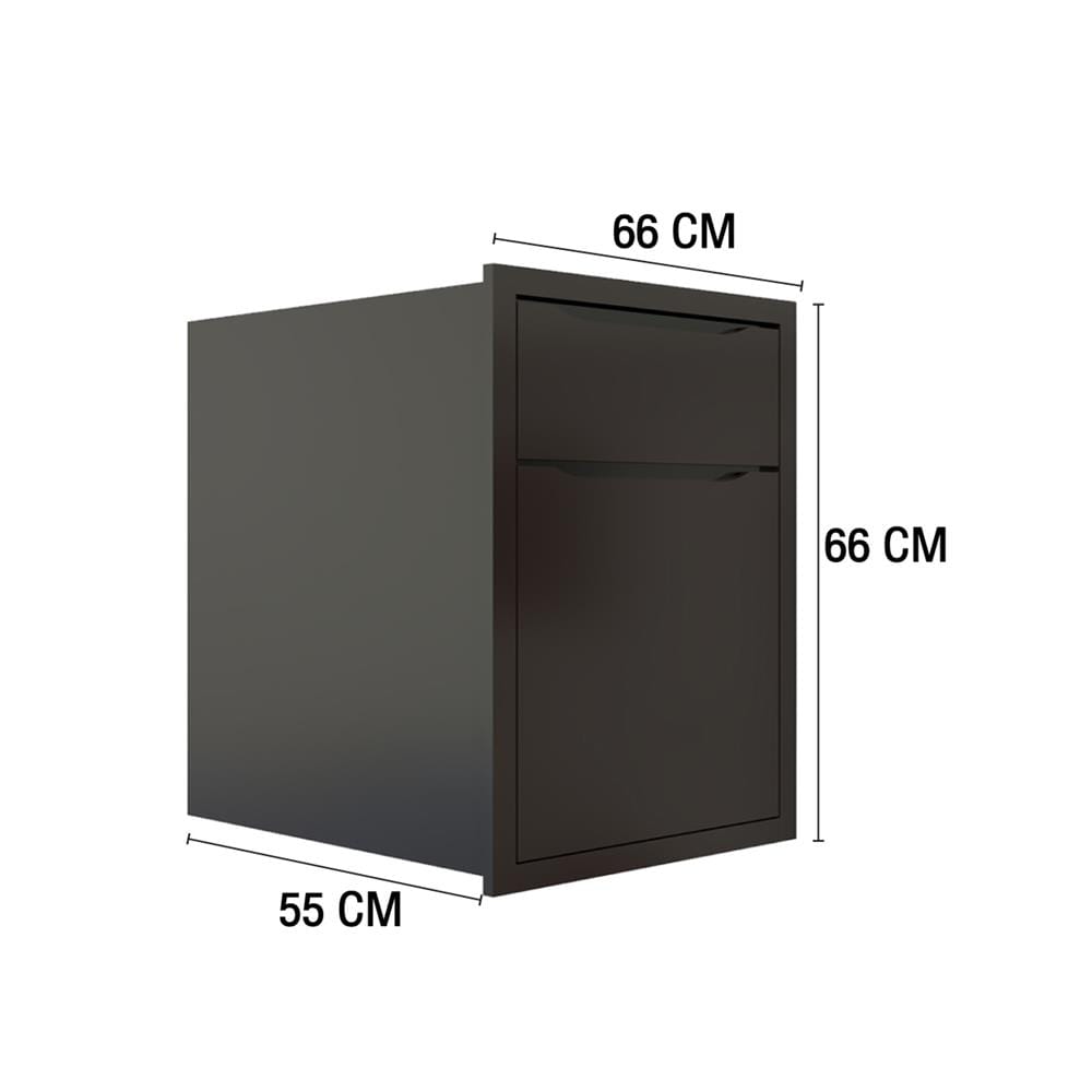 ตู้ลิ้นชัก MJ ECO 66x66 ซม. สี DARK CHOCOLATE