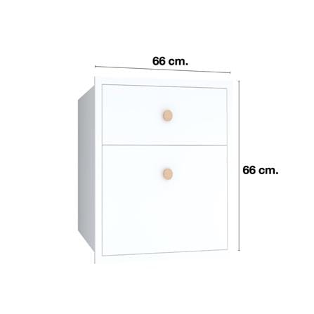 ตู้ลิ้นชัก MJ DOT 66x66 ซม. สี WHITE_3
