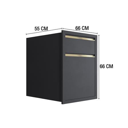 ตู้ลิ้นชัก 2 ชั้น MJ ETERNITY 66x66 ซม. สี GREY GRAPHITE_3