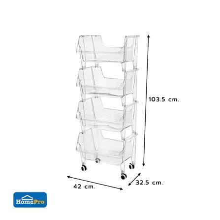 ชั้นวางของ 4 ชั้น STACKO KLARO 42X32.5X103.5 ซม. สีใส_7
