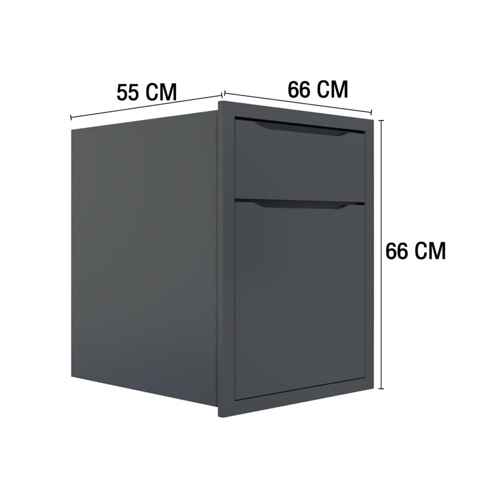 ตู้ลิ้นชัก MJ ECO 66x66 ซม. สี GREY GRAPHITE