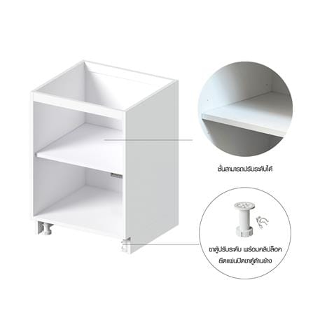 โครงตู้ล่างบานเดี่ยว CABIN UPVC 60x83.5 ซม. สีขาว_3