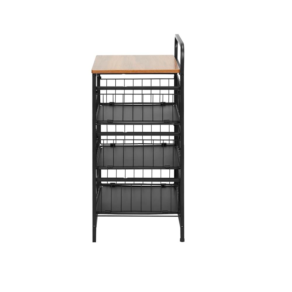 ชั้นลิ้นชัก 3 ชั้น พร้อม TOP ไม้ STACKO URBAN 40X32X69 ซม. สีดำ