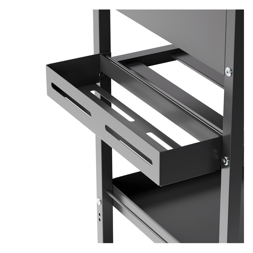 ชั้นวางของเหล็ก 3 ชั้น พร้อมลิ้นชัก มีล้อ STACKO URBAN 66.5X40X89 ซม. สีดำ