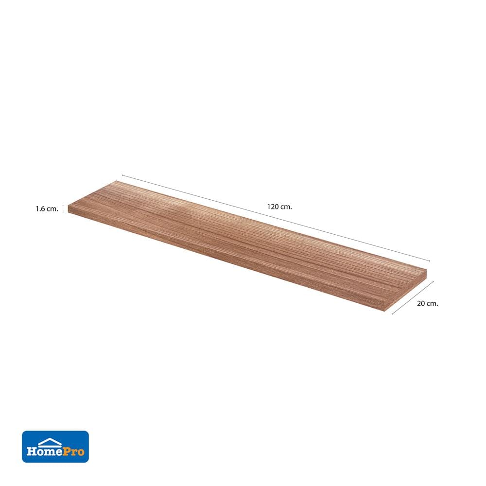 แผ่นชั้นไม้เมลามีน STACKO 120X20X1.6 ซม. สีดาร์ค วอลนัท