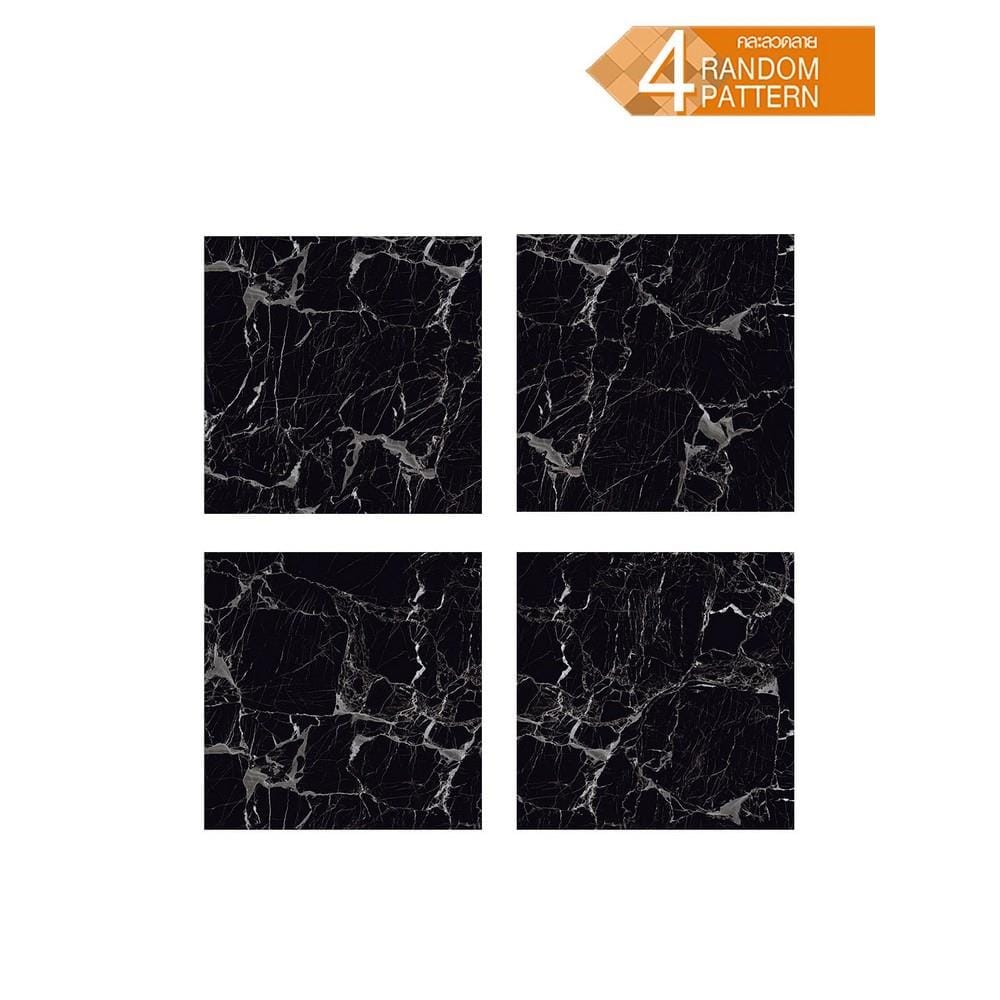 กระเบื้องพื้นพอร์ซเลน 60x60 ซม. DURAGRES ทิโวลี่ แบล็ค A 1.44 ตร.ม.
