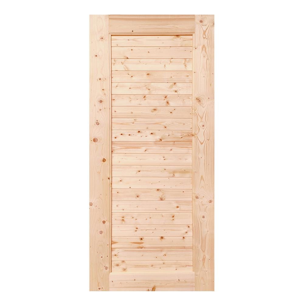 ประตูไม้สนนิวซีแลนด์ ไม่เจาะลูกบิด MODERN DOORS CE-04 ลวดลาย 100X200 ซม. สีธรรมชาติ